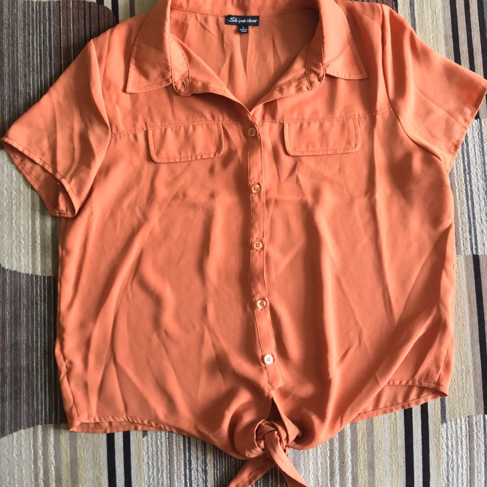 Button down crop top